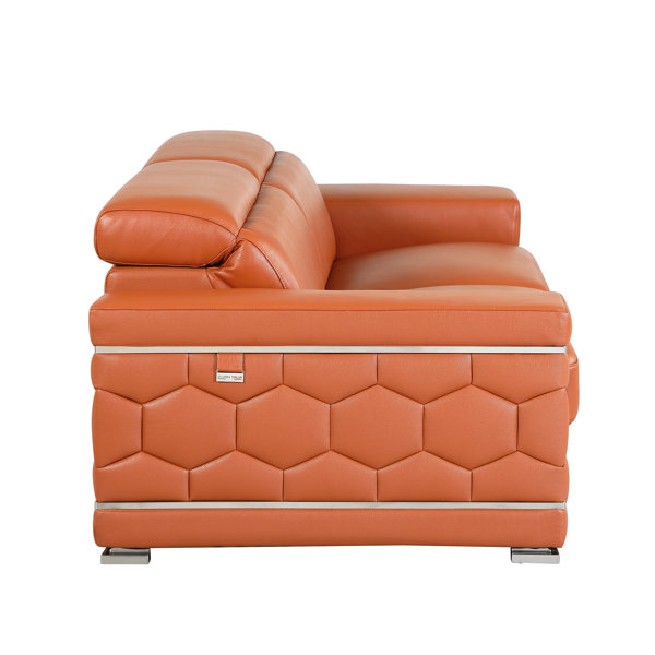 Orren Ellis Aiesrom Luxury Top Grain Italian Leather 2 Piece Living